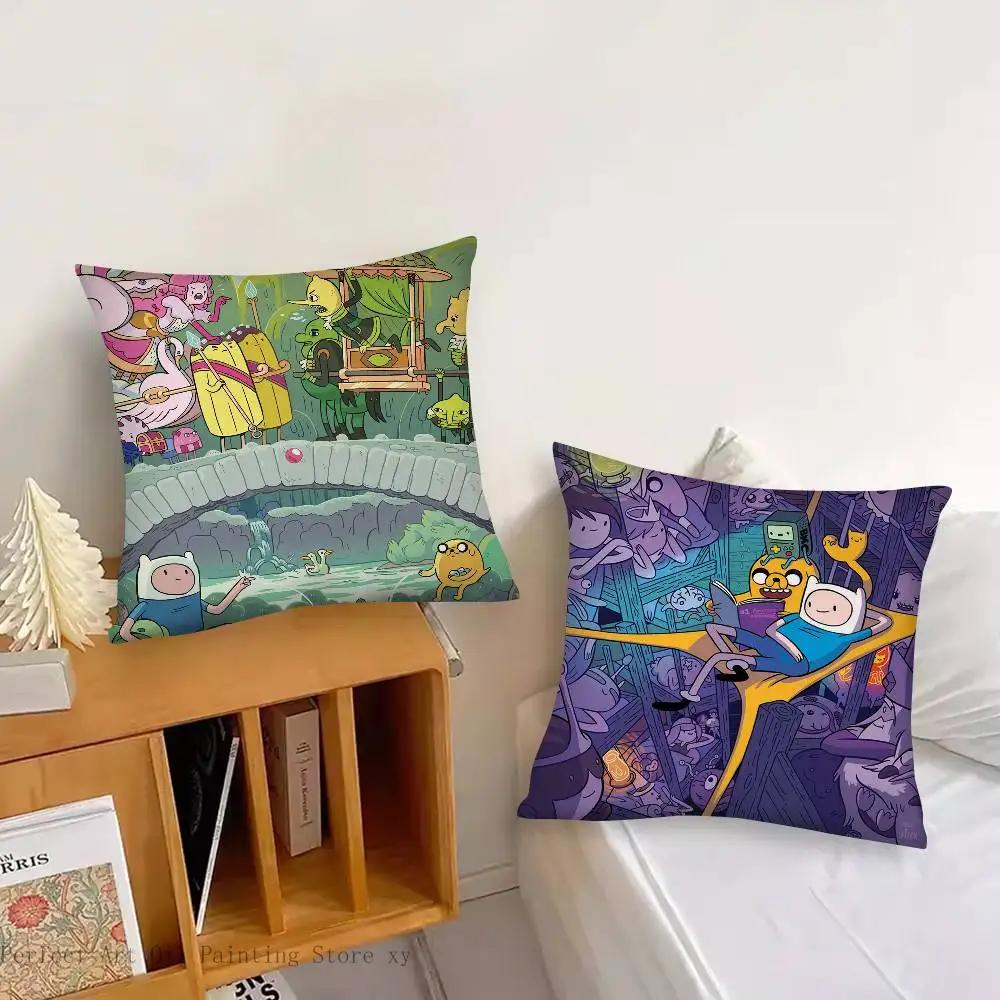 Cartoon Adventure Time Classic Movie Pillow Case Square Pillow Bedroom Sofa Leisure Comfort Cushion Living Room Home Decoration