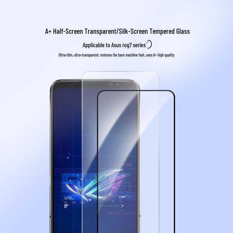 Asus ROG7 Tempered Glass Screen Protector – HD Transparent White, Half-Screen, High-Aluminum, Fits ROG6.