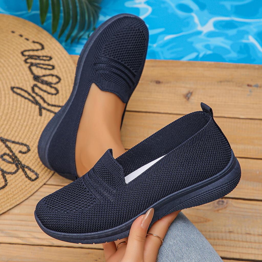 2025 old Beijing autumn and winter new women's sports shoes flying woven shoes breathable casual shoes flat shoes women