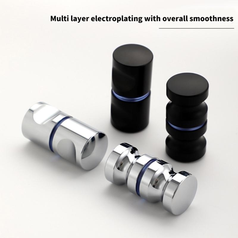 Pack of 2 Stylish Contemporary Glass Door Handles Aluminum Alloy Materials Bathroom Accessory for Wet Environment