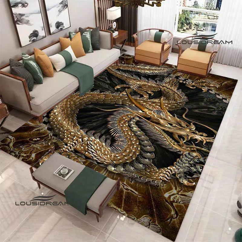 3D Retro dragon printed carpet kitchen mats Non -slip carpet outdoor carpets area rug bedroom decor birthday gift