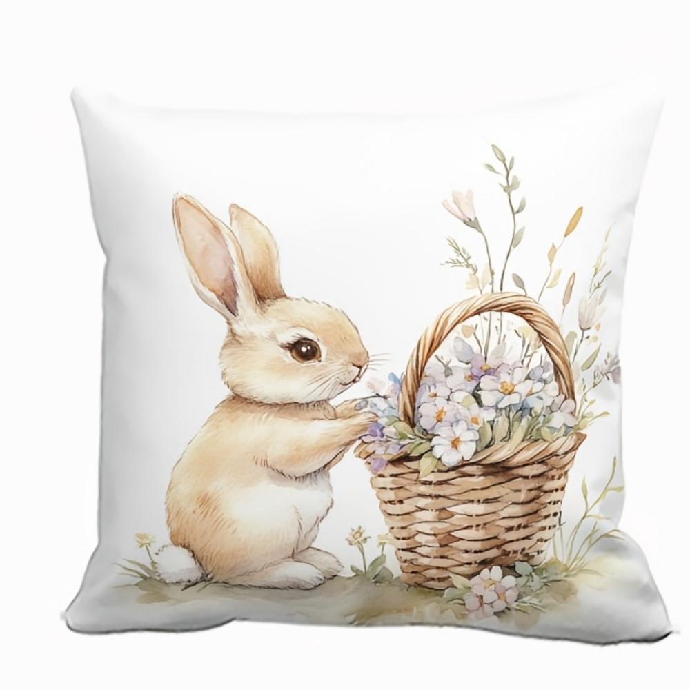 Vikama Easter Bunny Throw Cushion Set For Living Room Sofa Cushion Set For Bedroom Office Pillow Set For Holiday Home Decoration