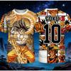 Dragon Ball Goku Przód Smok Postać Tył Nazwa Numer Manga Nadruk Letni Krótki Rękaw Sportowy Strój Unisex Góra
