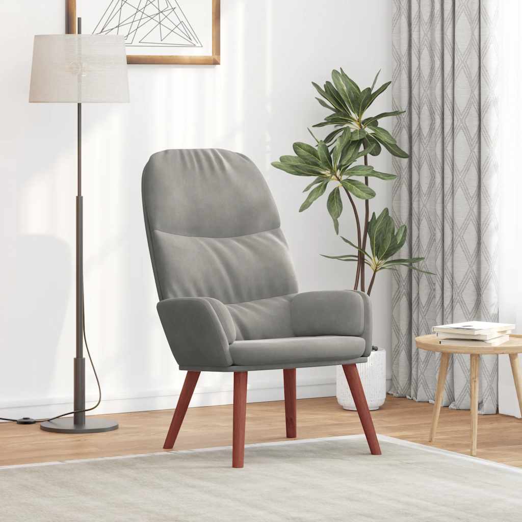 Relax Chair Light Grey Velvet