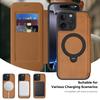 KEYSION PU Leather Flip Wallet Case for iPhone 11 12 13 14 Pro Max 14 Plus Cards Slots Magnetic 360 Ring Stand Phone Back Cover