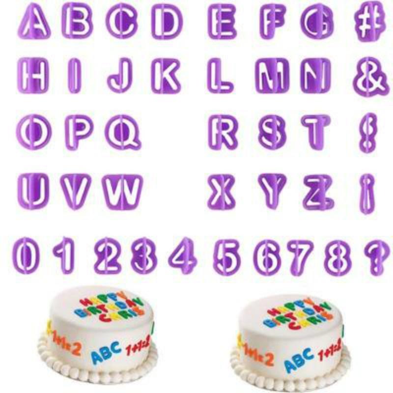 40 Pcs Alphabet Number Character Letter Cookie Cutter Fondant Cake Biscuit Mold Cake Decorating Tool