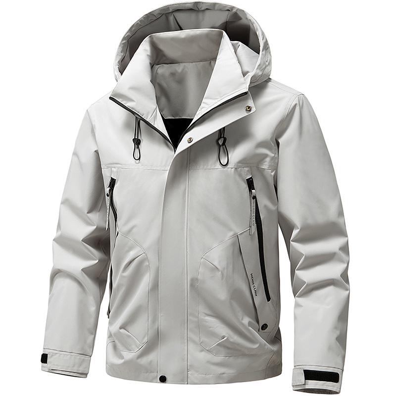 Men's 2025 Spring Trend Hooded Windbreaker: Casual Loose-Fit Workwear Jacket