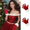 Santa Claus Gloves White Fur Fancy Dress Party Short Red Santa Full Finger Gloves Christmas Festive Costume Accessories Mittens