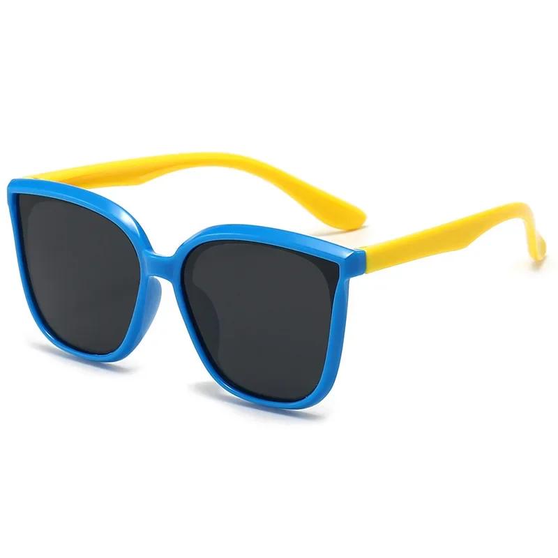 Unisex Outdoor Polarized Sunglasses for Boys Girls Flexible Silicone Square Frame Outdoor Travel Kids Eyeglasses UV400 Eyewear