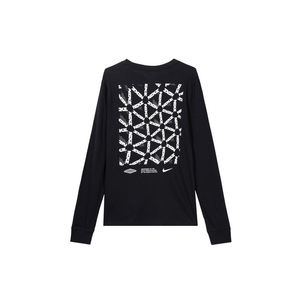 Nike Dri-fit Alphabet Logo Printing Long Sleeves Round Neck Black Men's DH0714-010