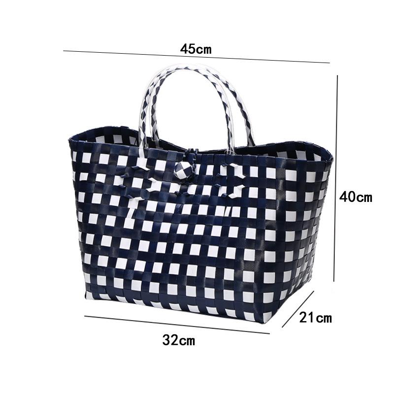 Vietnamese Large Imitation Rattan Handled Storage and Grocery Basket