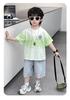 Boys' Loose Short Sleeved Summer Outfit Children's Set 2026 New Style Baby Korean Style Handsome Ripped Jeans Two-piece Set