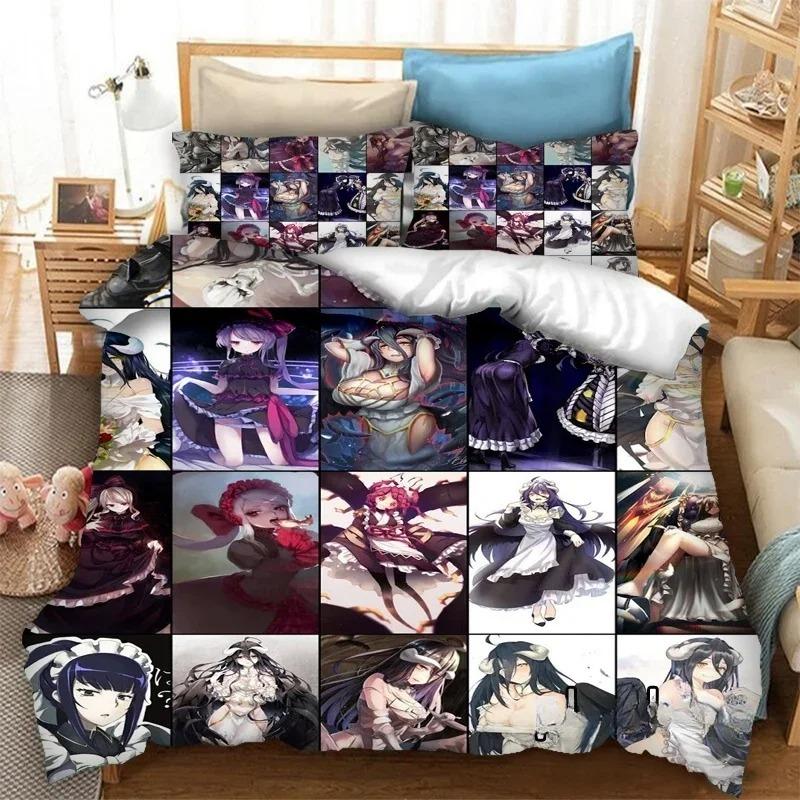

Comforter Fashion 3D Printed Anime Overlord Bedding Set S S Comforter Bedding Sets Cartoon Bedclothes Bed Comforter (quilt)-EU Single(135*200cm)3pcs