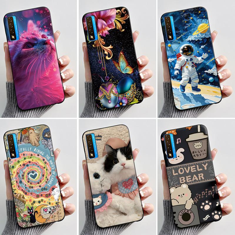Casing For TCL 20 5G 20L+ 20S 20L Case Aesthetic Cute Cat Astronaut Black Soft Silicone Back Cover For TCL 20 Pro 5G Phone Case