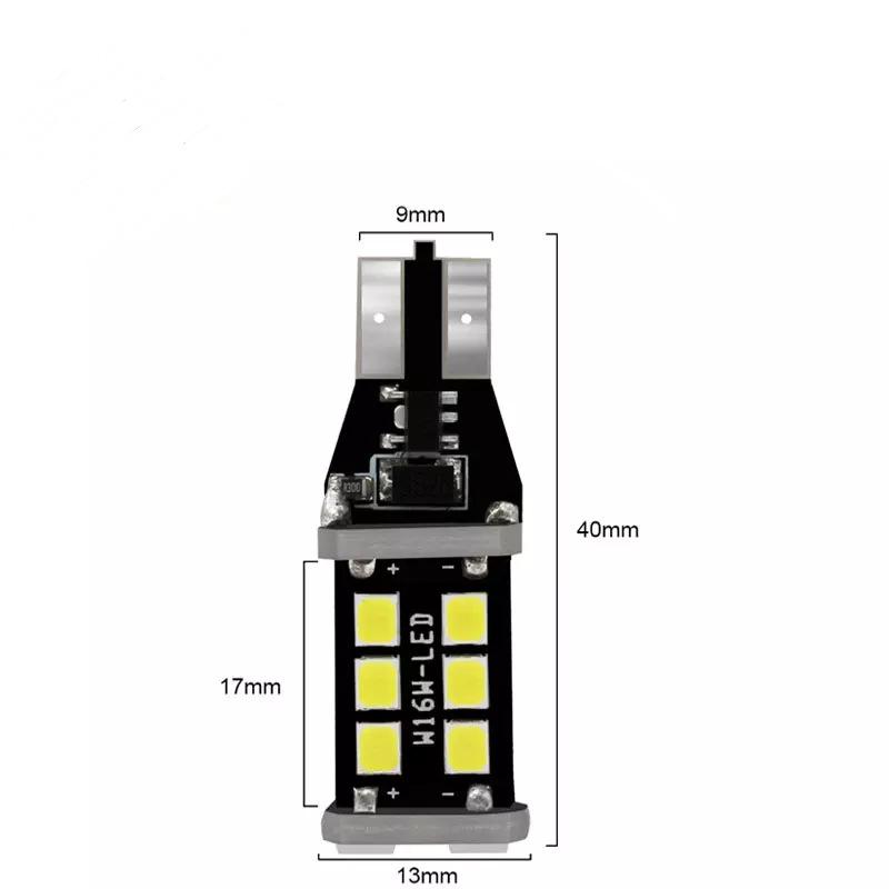 2PCS T15 W16W 921 912 LED Bulbs High Power Super Bright 1200LM Replace For Car Reversing Light White