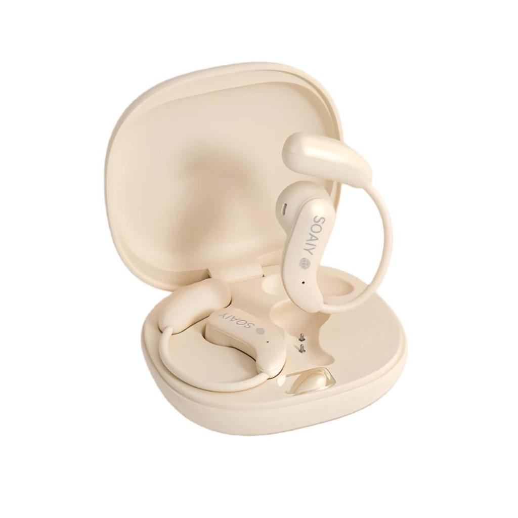 soaiy Smart Earbuds, Bluetooth Headphones, True Wireless, Long Battery Life, Non-In, Simultaneous Interpretation, White