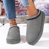 Fashion Women Chelsea Ankle Snow Boots Winter New Brand Fur Short Plush Warm Flats Slippers Platform Shoes Flip Flops Botas Cotton Shoes