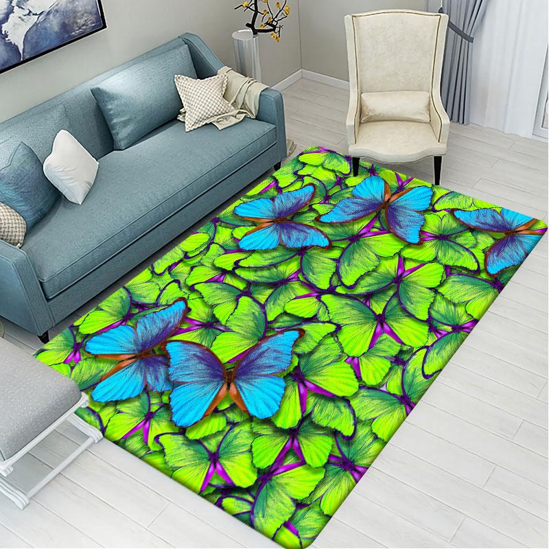 Bunte Schmetterlings-Eingangstürmatte, Innenteppich, Schlafzimmer, Wohnzimmer, Bodenmatte, Badezimmer, rutschfester Teppich
