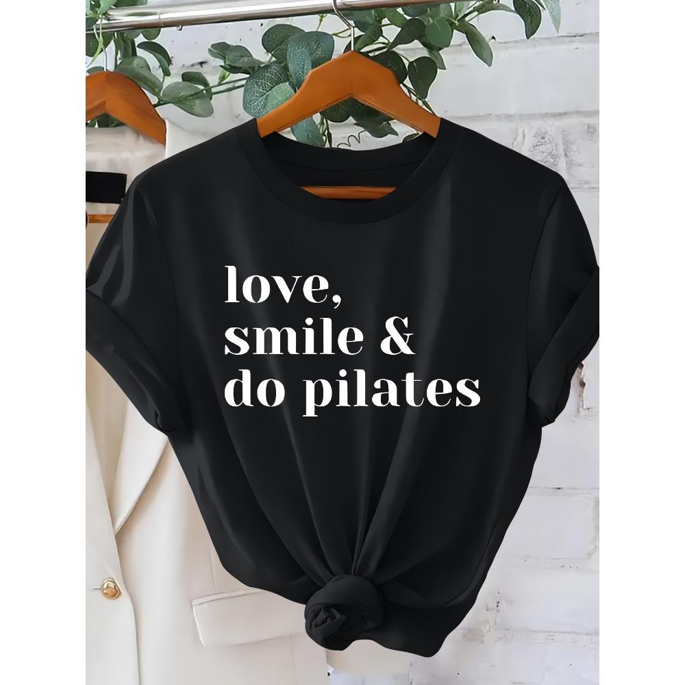 Easy Letter Pattern Elegant Women T-Shirt English Letter Main Image Print Harajuku Sleeve Casual Aesthetic Clothes S