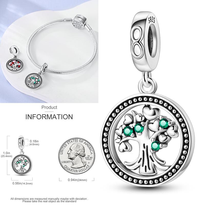 Neuer 925er Silber Kaktus Kleeblatt Anhänger Frühlingsgrüne Serie Perlenanhänger Für Original Perlenarmband DIY Schmuck