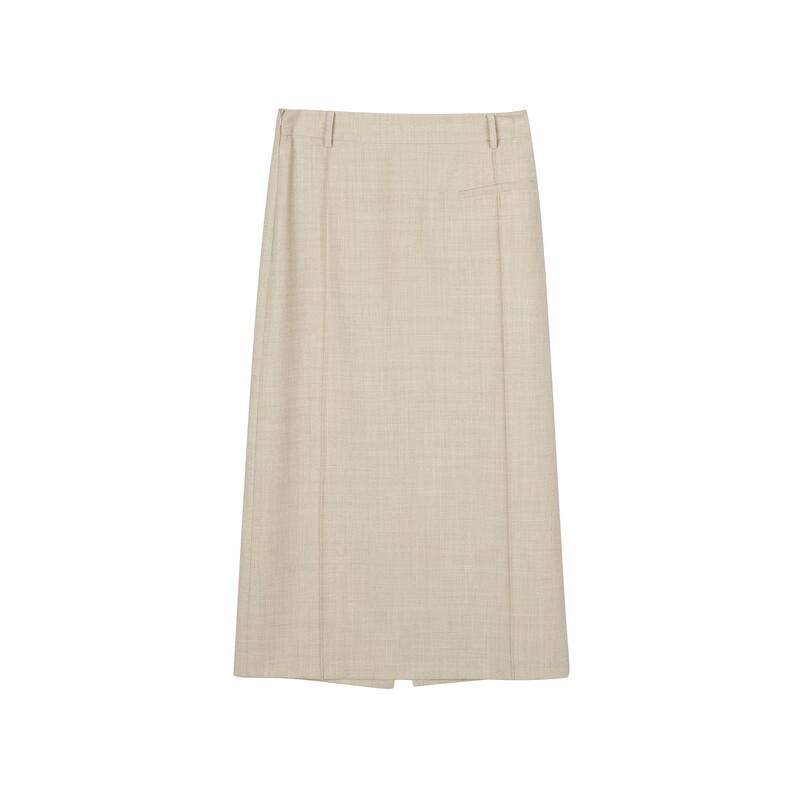 Less 2024 Autumn A-Line Slit Midi Skirt
