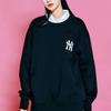 MLB New York Yankees Logo Print Crewneck Sweatshirt Unisex Sweatshirt Black 3AMTM0121-50BKS