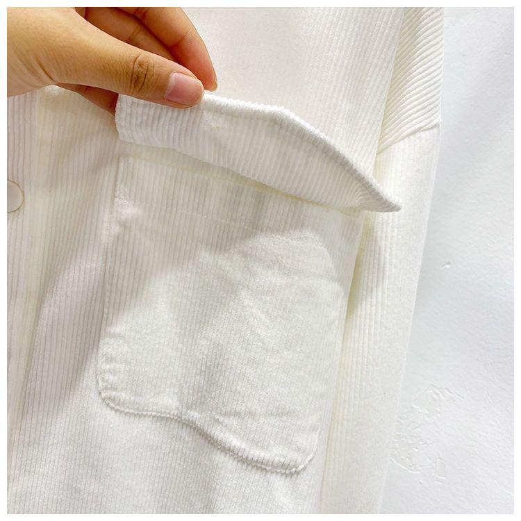 Women's Velvet Corduroy Shirt Jacket - Simple & Fashionable, Perfect for Spring and Autumn