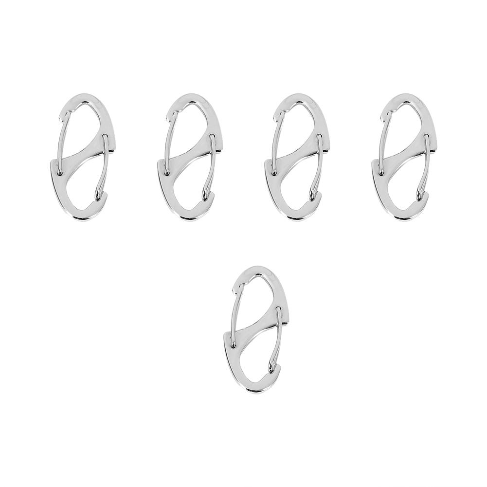 5PCS Alloy Metal Electroplate Camping Carabiner Keychain Quick Release Clip Key  (black)