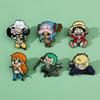 6 Pcs Fashion Cartoon Anime Brooch Funny Monkey D. Luffy Enamel Pin Metal Badge Jewelry Clothing Backpack Accessories Gift