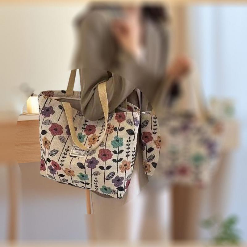 Mini Canvas Tragetasche - Große Kapazität Umhänge- und Schulterhandtasche für Studenten und Pendler