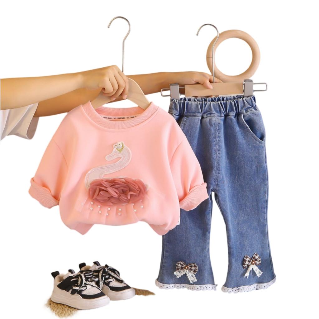 Kids Casual Long-Sleeve Set, Comfortable Daily Wear Outfits