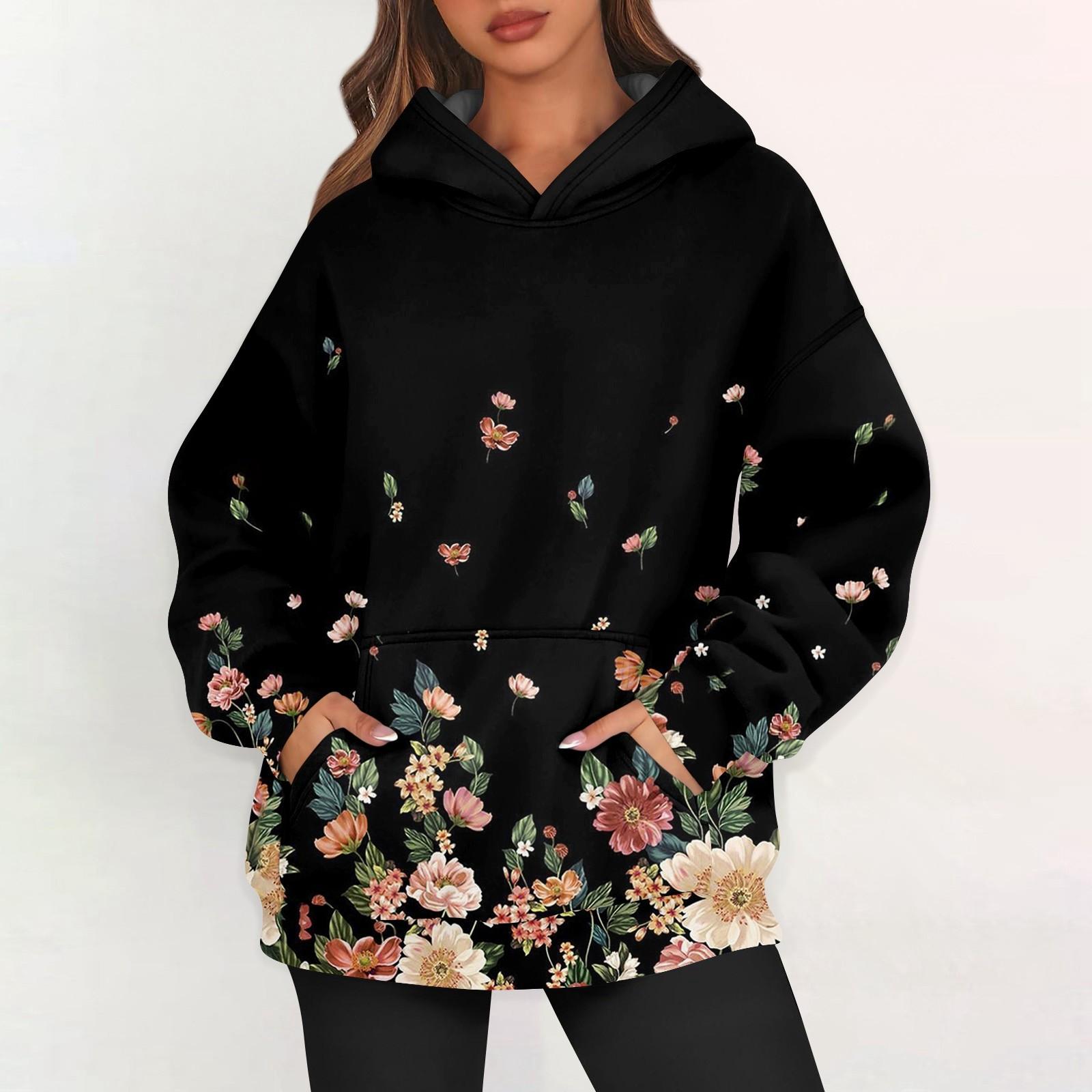 

Женские худи оверсайз из флиса, толстовки с длинным рукавом, пуловеры с карманом L