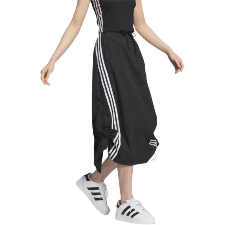 (WMNS) adidas Originals 3-Stripe Parach Skirt Asia Sizing 'Black White' Women's JC6123