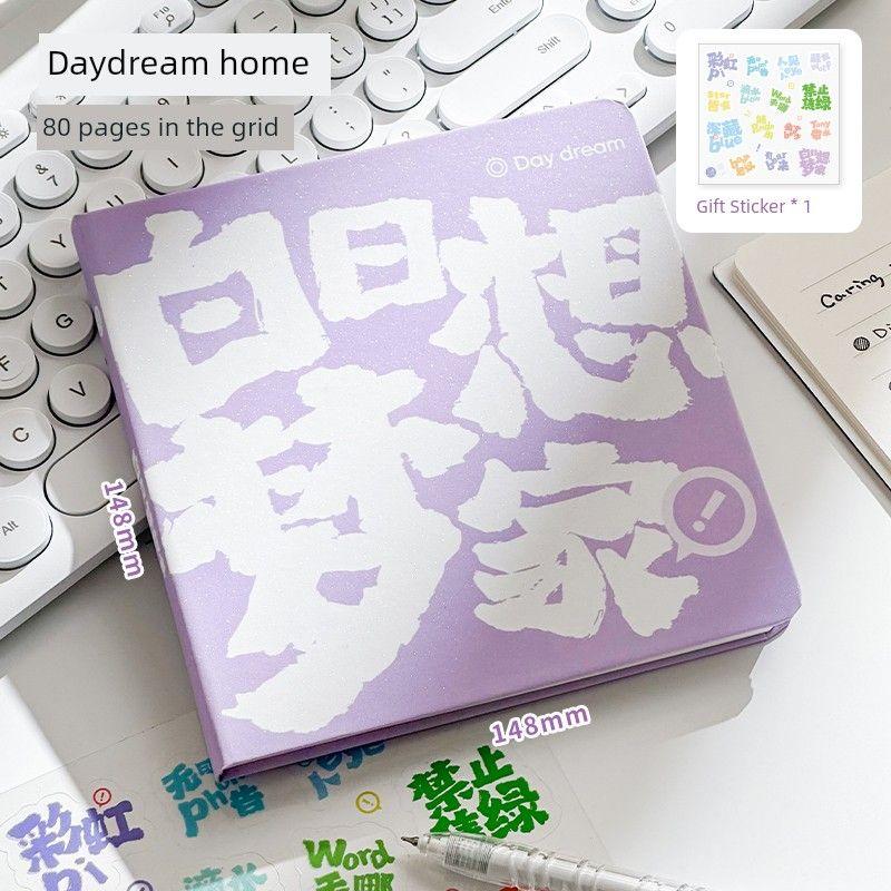 

Two Square Hard Cover Notebook 2025 New Arrival Student Good-looking Notebook Postgraduate Entrance Examination Notebook for Correction Notepad K Daydreamer-give away a sticker