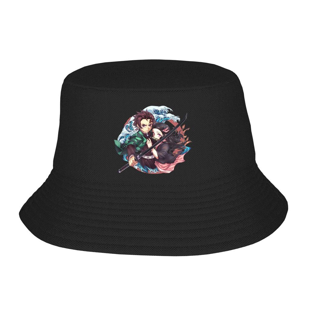 Unisex Bucket Hats Muichiro Tokito Summer Beach Vacation Getaway Headwear Hiking Fisherman Hats Anime Demon Slayer Panama Hat