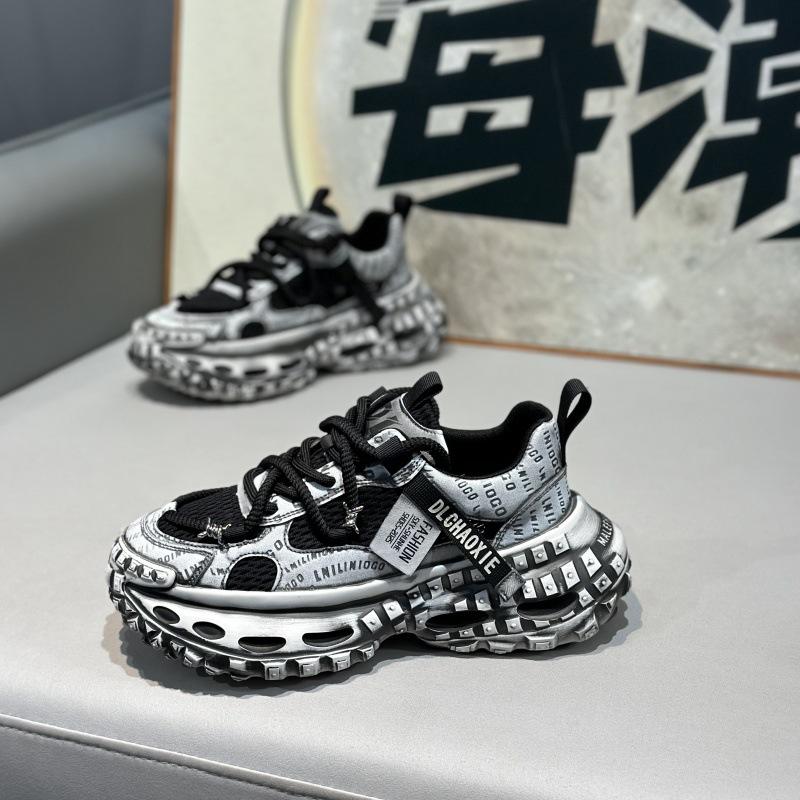 Summer New Low-top Mesh Breathable and Comfortable Casual Thick-soled Lace-up Dad Shoes Dl