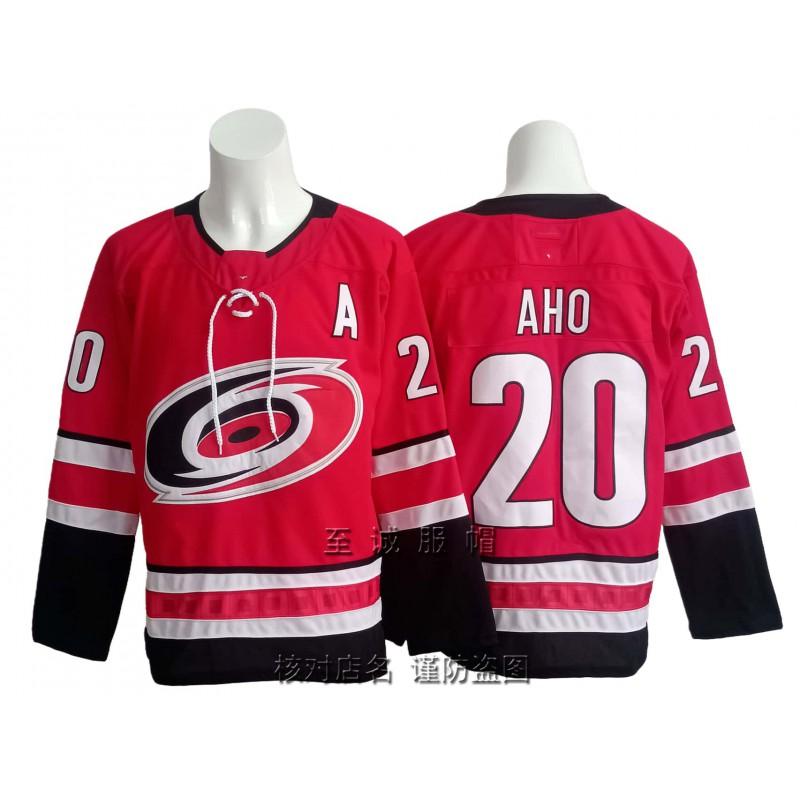 Mens NHL Hockey Jersey Retro Style Embroidered Team Hurricane 20 AHO Svechnikov Cotton Blend Practice Uniform