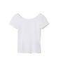 Lense Back Point Boat Neck Half Tee White