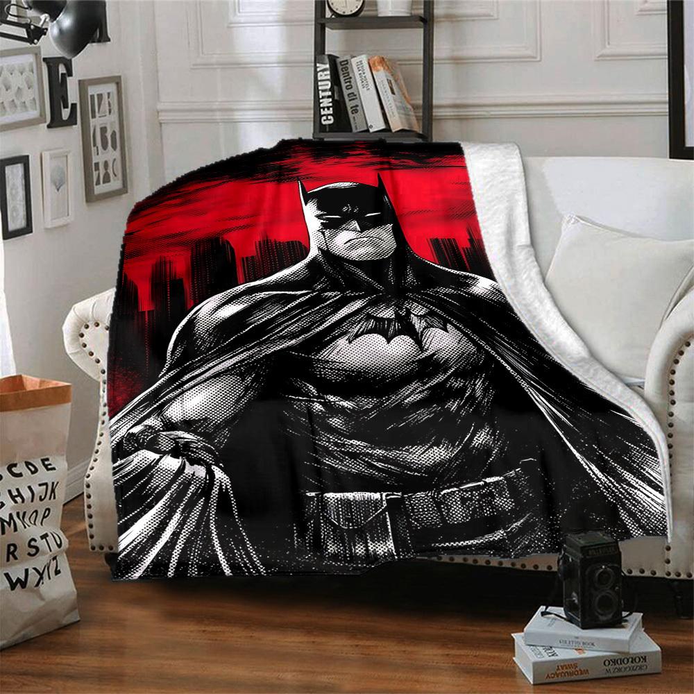 1pc batman, superhero Blanket Lightweight Flannel Throw For Sofa, Bed, Travel, Livingroom, Office, Couch, Chair, And Bed