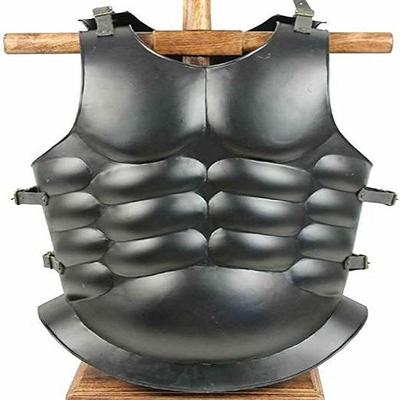 מימי הביניים רומאי יווני שריר גוף שריון Cuirass שחור עתיק שחור גימור שריון