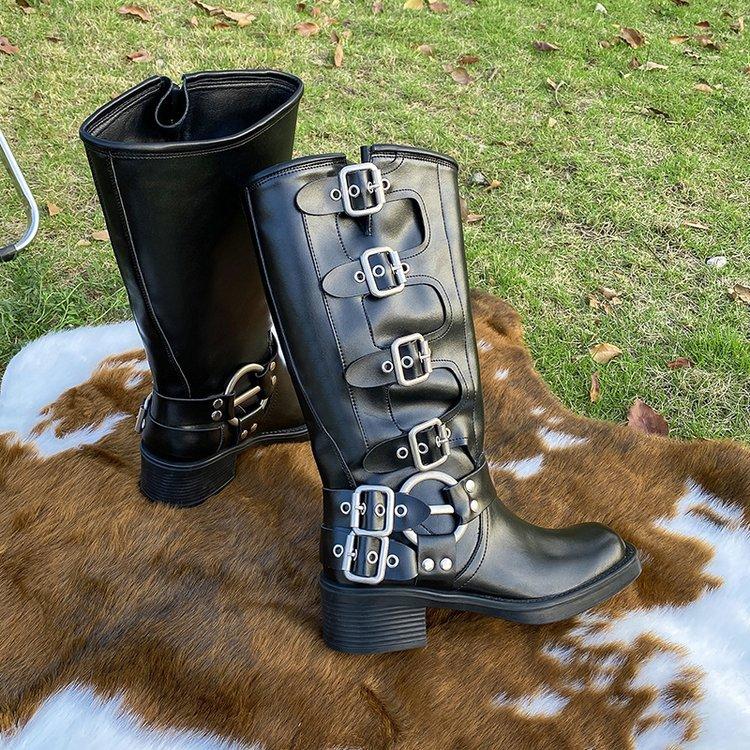 Boots Women 2025 New Autumn and Winter Long Boots Thick-soled Popular This Year Merad Western Cowboy Knight Boots