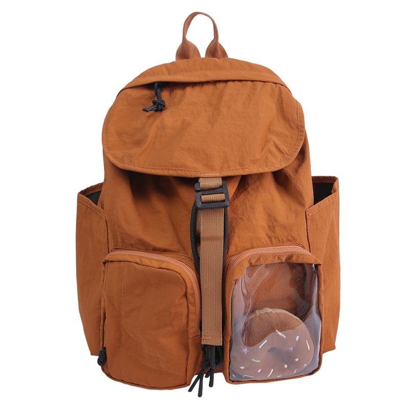 

Summer New High-Value Hong Kong Style Large Capacity Laptop Bag School Bag for Female Primary and Secondary School Students Commuting Backpack оранжевый