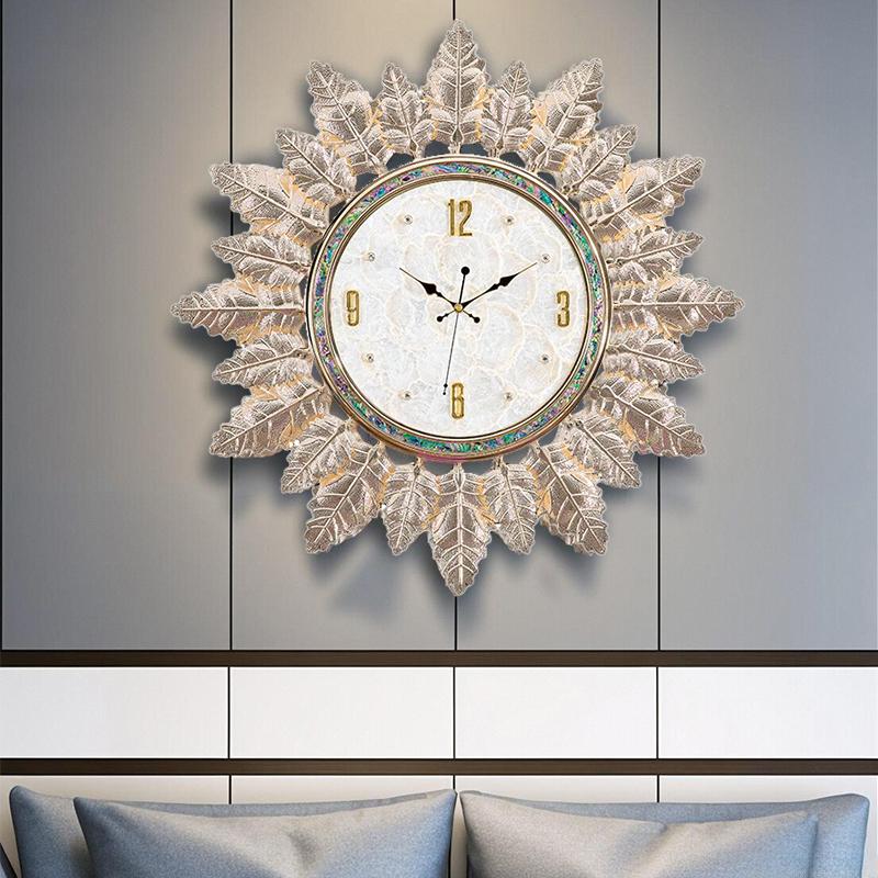 European-Style Shell Wall Clock Luxury Silent Decoration Living Room Clock High-end Number Hanging Painting Wall Watch Ornament