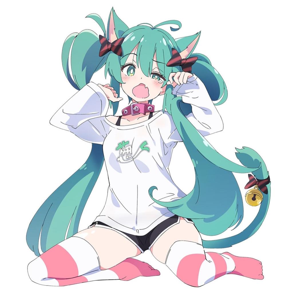 Roztomilá figurka Hatsune Miku Desktop - verze trička Cat Ear