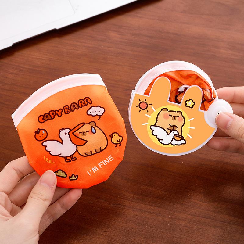 Portable Cartoon Folding Fan Kawaii Creative Foldable Fan Cool Summer Hand Fan Flying Disk Pocket Cloth Fan Gifts For Kids