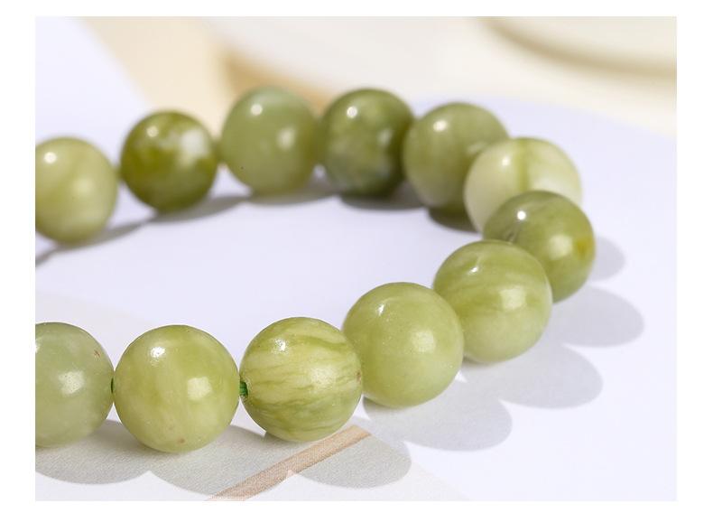 8mm natural jade bracelet, fashionable and fresh style, niche design, single-ring round bead jewelry for girls