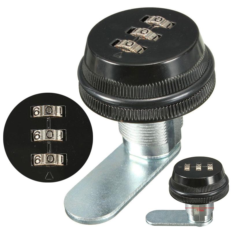 Alloy Code Combination Cam lock Keyless Post Mail Box Cabinet RV 3 Dial Silver