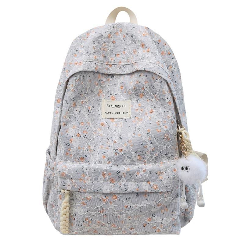 New high-value Japanese schoolbag ins niche backpack girl college student versatile junior high school floral backpack