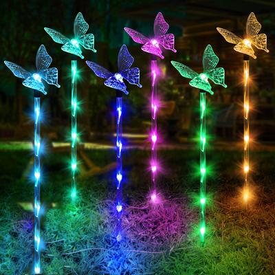 7 Farben Solarleuchten für den Außenbereich, Gartenleuchten, solarbetriebene Lampe, wasserdicht, Landschaftsbeleuchtung, Weg, Hof, Rasen, Gartendekoration