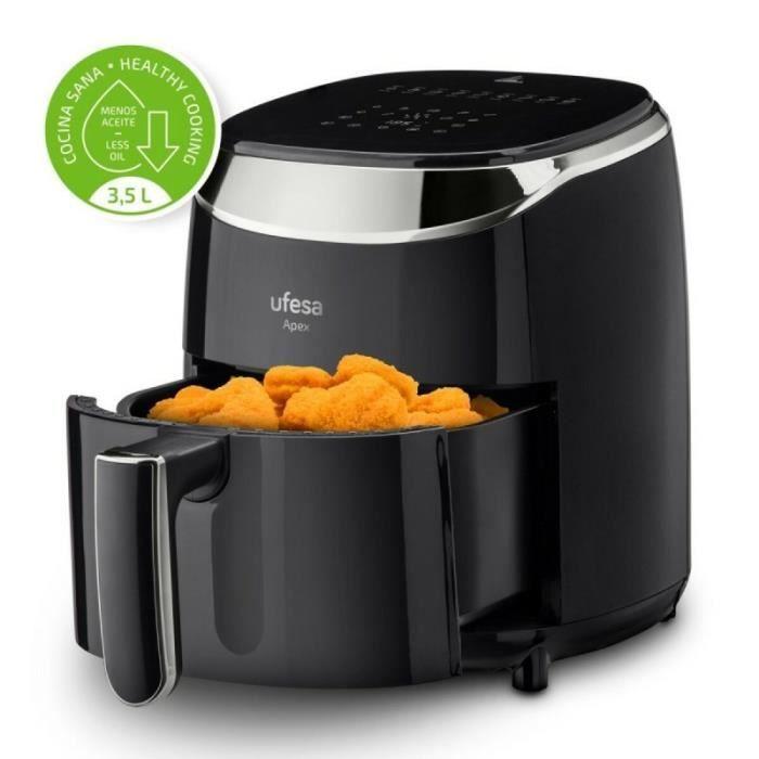 Friteuse Sans Huile - UFESA - APEX - Noir - 1200 W - Poignée / Manche - Couvercle - Compatibilité Feux